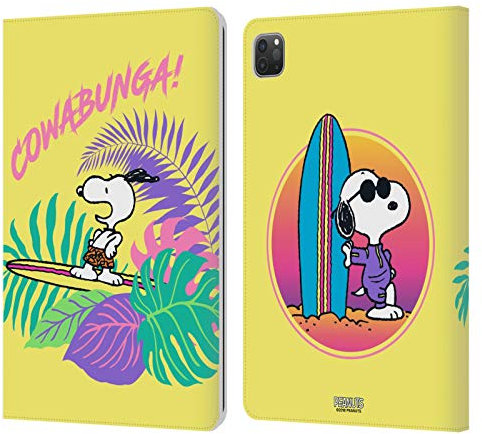 Head Case Designs Offizielle Peanuts Cowabunga! Snoopy Aloha Disco Leder-Wallet-Hülle Kompatibel mit Apple iPad Pro 11 2020/2021 / 2022