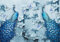 wandmotiv24 Fototapete blaue Pfaue Kunst, XL 350 x 245 cm - 7 Teile, Wanddeko, Wandbild, Wandtapete, Federn Blumen Tiere Vogel M6583