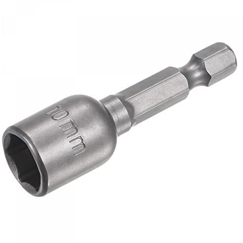 sourcing map Quick-Change Nut Driver Bit, 1/4 Hex Shank 10mm Magnetic Nut Setter Drill Bits, 1.89 Length, Metric