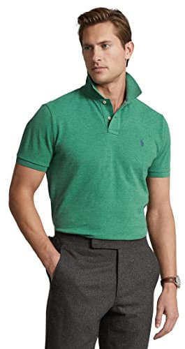 POLO RALPH LAUREN Classic Fit Mesh Poloshirt Potomac Green Heather SM, Green Heather