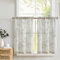 TOPICK Toile de Jouy - Tende oscuranti da bistrò, stile shabby chic, per piccole finestre, cucina, bagno, soggiorno, set da 2 pezzi, 65 x 90 cm, grigio su beige