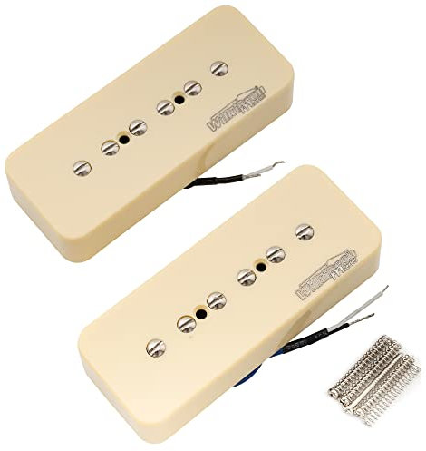 Wilkinson WO90 Keramik P90 Soapbar Tonabnehmer Neck Bridge Pickups Set für Les Paul SG E-Gitarre, Creme