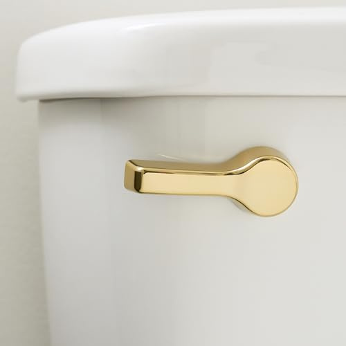 Qualihome Elegant Toilet Lever, Universal Flush Handle, Complete Replacement Kit, Heavy-Duty Brass Polished Tank Flusher