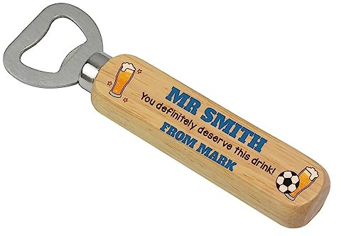 Beecreative Personalised Funny Football Coach Gifts - Novelty Gift For Football Coach - Wooden Bottle Opener - Gift From Football Team - End Of Season Gift
