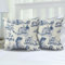 chiinvent Französischer Landhaus-Kissenbezug, Vintage-Toile-Leinen, dekorativer Wurfkissenbezug für Schlafzimmer, Sofa, Wohnzimmer, Couch, Stuhl, Büro, 50,8 x 50,8 cm, Blau und Beige, 2 Stück