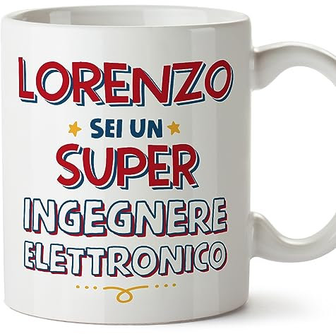 MUGFFINS Tazas Personalizadas para INGENIERO ELECTRÓNICO hombre - En Italiano - Sei Super - 11 oz / 330 ml - Regalo Personalizable original y divertido