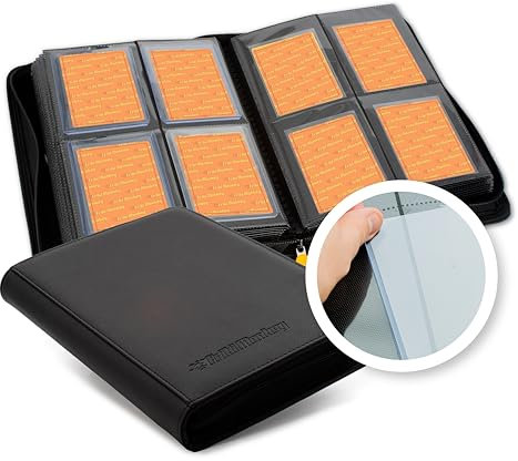 Premium Toploader - Rilegatura per carte Pokemon, per 64 top loader e 64 Sleeves, per un totale di 128 carte, album da collezione e carte da collezione (1)