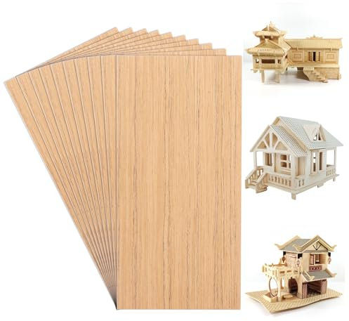 ZOFUN 10 placas de madera para manualidades, 30 x 15 cm, juego de chapa de madera contrachapada de 3 mm, madera sin tratar, tablas de patrón de madera para manualidades, modelismo, muebles