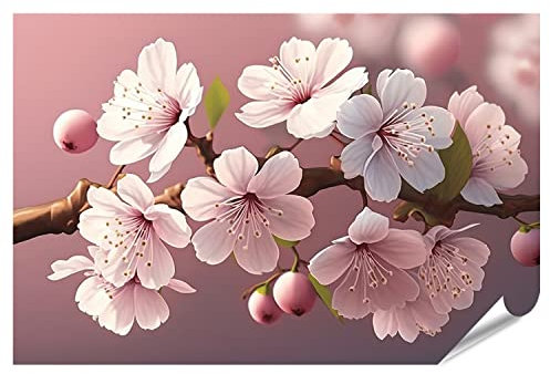 islandburner Poster Sakura Fleurs de cerisier Impression photo de qualité supérieure
