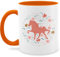 Tasse Tassen 325ml - Pferde - Pferd mit Blumen - 325 ml - Orange - pferdetassen reit sprüche blumem gifts for horse lovers reiter pferdchen geschenke pferdeliebhaber pferdebesitzer islandpferd