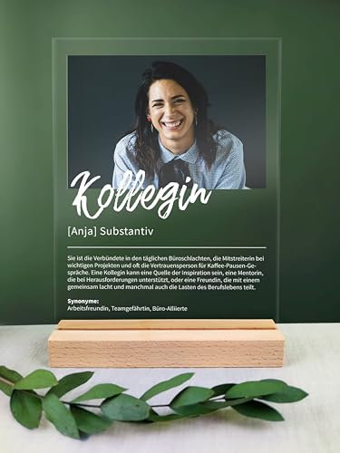 Kollegin Geschenk personalisiert - Acryl Geschenk - Definition: Kollegin - Kollegin Geschenk, Kollegin Abschiedsgeschenk, Kollegin Freundin Geschenk, Abschied Kollegin, Abschiedsgeschenk Kollegin
