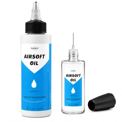 Huile 100 % silicone, huile d'airsoft et lubrifiant de chambre pour | Formule à faible viscosité à propagation rapide, application précise, protège les joints toriques, les joints et les valves