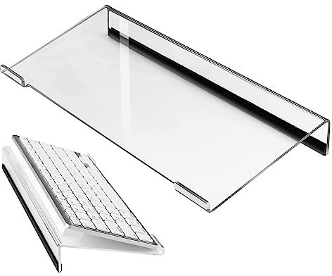 Rurunklee Tilted PC Keyboard Stand Acrylic Ergonomic Keyboard Riser for Offic_e Desk Home School Keyboard Riser for Desk