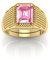 RRVGEM Bague saphir rose 6,00 carats plaqué or 22 carats avec pierre précieuse astrologique pour homme et femme, Métal, Saphir