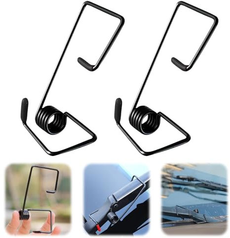 Scheibenwischerarm Druckfeder Booster, Wischerarm Druckfeder Set, Auto Scheibenwischer Tension Spring, Edelstahl Wischerarm Federn für Auto, Enhance Wiper Performance (Schwarz 2pcs)