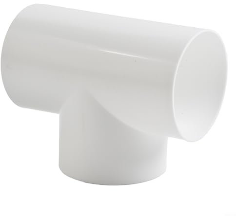 4in 100mm White PVC Pipe Ducting T/Y Splitter Connector Plastic Ducting Tee Junction Connector Air Con Tube Exhaust Hose Splitter for Extractor Fan Bathroom(T Shape 100mm)