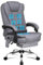 ALFORDSON Sedia ergonomica da ufficio, sedia da scrivania con funzione di massaggio termico, braccioli imbottiti, poggiatesta morbido, sedia per computer, Tessuto, Grigio