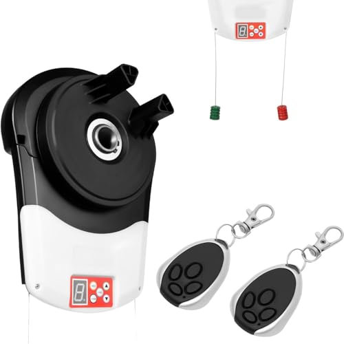 DPLXQPP Apriporta Automatico Avvolgibile 800n,Apriporta Garage con 2 Telecomandi,Sblocco Emergenza