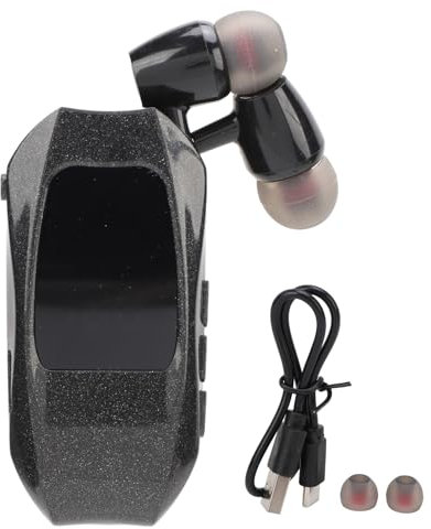 Jectse Cuffia Senza Fili Retrattile, Auricolare Cordless Stereo Bluetooth V5.3 Cuffie Aziendali, Cuffia Vivavoce con Riduzione del Rumore per Computer, Telefono, Tablet (Doppio orecchio)