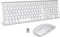 Wireless Keyboard and Mouse, GALENMORO QWERTY UK USB Ful-Size Stylish Slim Keyboard Silent Mouse Set for Windows PC/Laptop/Surface/Mac -White Silver