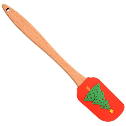 weiting Christmas Spatula,with Wooden Handle Silicone Head Cream Spatula - Baking Cookie Mixing Stir, Decorating Spatula for Christmas Decorating for Holiday Parties