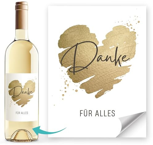 SpecialMe® Etichette per vino personalizzate, con nome desiderato, autoadesive, idea regalo per vino, colore bianco