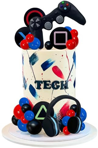 Video game themes Cake Toppers Headset Cake Decoration Ball Controller Cake Decoration for Birthday Party Cake Decoration