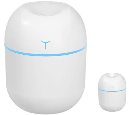 Luftbefeuchter Kinderzimmer 220ml Raumluftbefeuchter Luftbefeuchter Baby Air Humidifier mit LED-Nachtlicht Automatischer Abschaltung Ultraleise Geeignet für Auto Büro Schlafzimmer (Weiß)