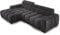 Ecksofa BULL 285x168x77/97 cm, Linke Seite Mit Schlaffunktion, Elektrisch Ausziehbarer Sitzfläche, Verstellbaren Kopfstützen, Dunklen Buchenholzfüßen, Hydrophobem SALVADOR-Bezugstoff - Schwarz