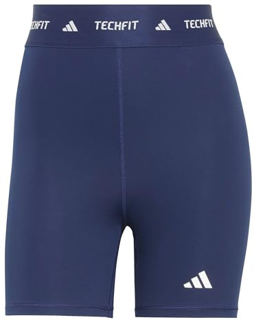 adidas Women's TECHFIT Short Leggings, dark blue, L 4 inch