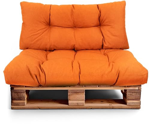 Best Wool Palettenkissen Set Wetterfest – Sitzkissen für Europaletten – Palettenpolster, Gefüllt mit Granuliertem Poulirette-Schaum – Inkl. Sitzkissen 120x80 +Rückenlehne 120x40