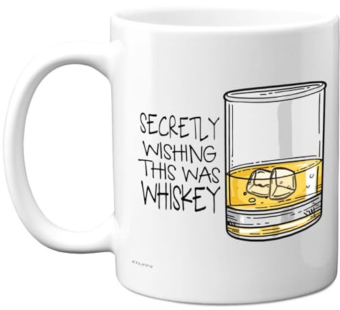 Funny Mug for Men Women - Secretly Wishing This was Whiskey - Funny Birthday Mugs Present Gifts for Friend Family Colleague, 11oz Ceramic Coffee Humour Joke Banter Cup