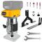 Trimmer a batteria per batteria Dewalt da 20 V, 30000 giri/min, router elettrico a mano con 5 pezzi 1/4 Shank, router brushless, adatto per la lavorazione del legno, fessura (non batteria)