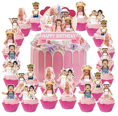 Roblx Tortendeko Roblx Kuchen Deko 25Pcs Roblx Cupcake Toppers | Geburtstagdeko Party Decoration