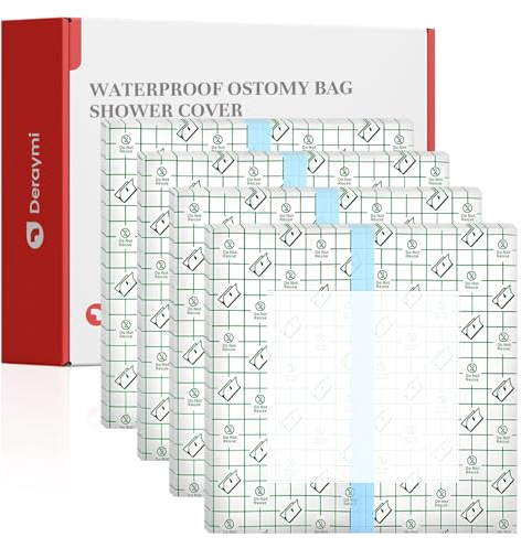 DERAYMI 50pcs 20×20cm Stoma Zubehör Wasserdichtes Stomabeutel Abdeckung | Duschschutz Ostomy Bag Protectors Für Kolostomie, Ileostomie Und Urostomie
