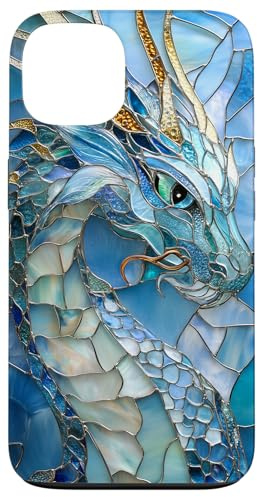 Drache hellblau gebeiztes Wasser Fantasy Kreatur Hülle für iPhone 13