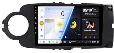 9 Android 14 Autoradio for Toyota Yaris 2012-2017 | 2 DIN Touchscreen Radio with Bluetooth, CarPlay, GPS, WiFi, Voice Control & Steering Wheel Commands (X9 8G+256G)