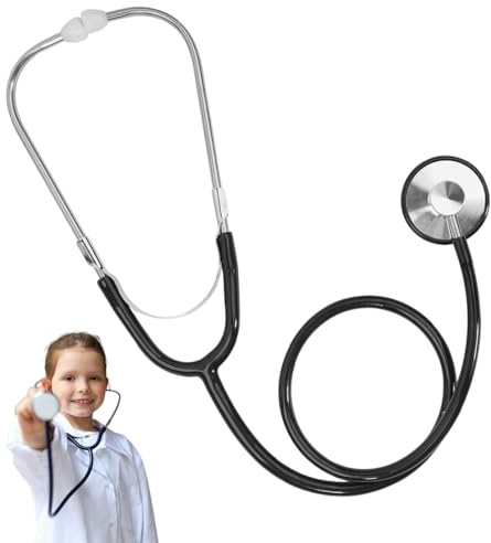 GNALIA Stéthoscope Acoustique Professionnel - Tête Plate Conception Médicale, Couleur Noire, Taille Standard, 1 Unité Pour Infirmiers Et Médecins