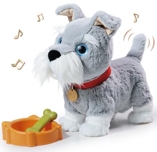 TUMAMA KIDS Interaktives Hund Spielzeug Kinder 6 Musik, Laufender Hund mit Schallsteuerung der Läuft und Bellt, Sprachsteuerung Spielhund Kinderspielzeug ab 3 6 9, Kuscheltier Hunde - Gehen, Bellen