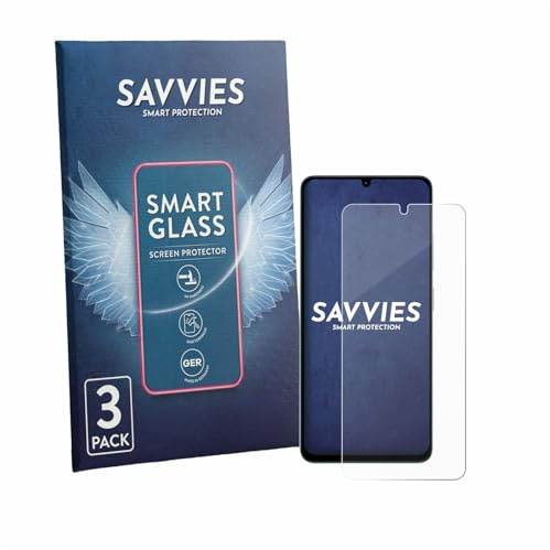 Savvies 3 Stück Panzer Schutz Glas für ZTE Blade A36 9H Schutzfolie, Glas-Folie, HD Klar, Blasenfrei, Anti-Fingerabdruck, Stoßfest, Displayschutz