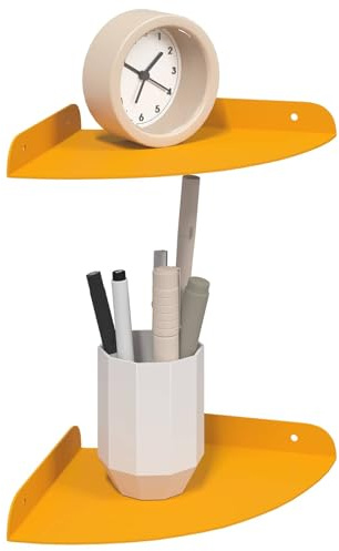 vidaXL Schwebendes Regal mit Regal 2 pcs Senfgelb 18 x 18 x 2 cm, Wohnzimmer, minimalistisches Design, schwebendes Regal, platzsparend, Moderne Wandmontage für Deine Deko