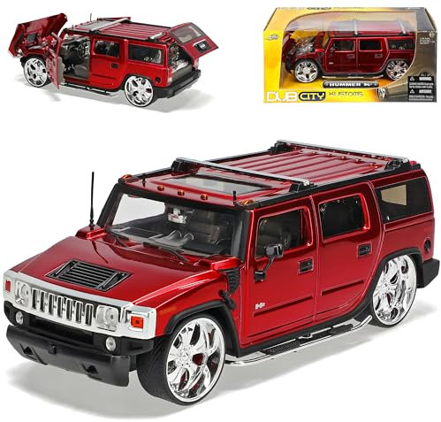 Hummer H2 H 2 SUV Rot Van 1/24 Jada Modellauto Modell Auto