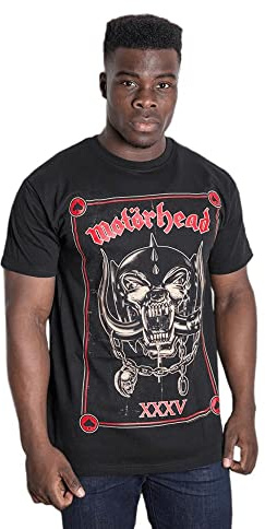 Motorhead Men Anniversary Propaganda Short Sleeve T-Shirt, Black, X-Large