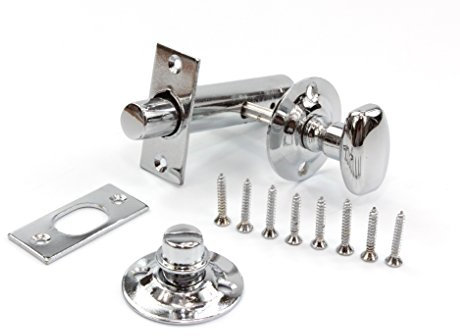 MP Smith Door Fitting Swivel Bathroom Door Lock Privacy Thumb Turn Security Bolt with Emergency Coin Release, 60 mm, Polished Chrome