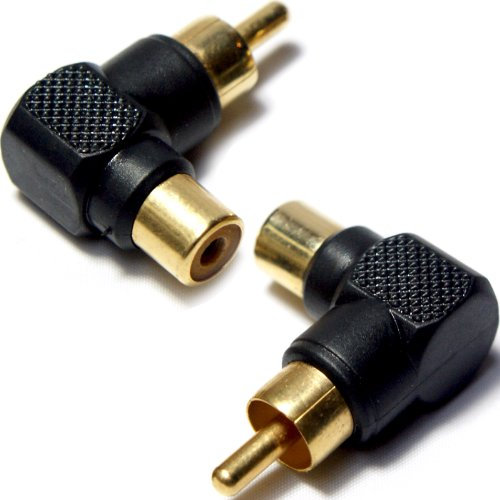 Loops RCA Male to Female Right Angled 90 Degree Adapters - PHONO Audio Plug Socket