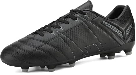 DREAM PAIRS Men's Outdoor Athletes Cleats Football Boots Soccer Shoes Sneakers and Teen Training,Size 8.5,Black/Grey,160471-M