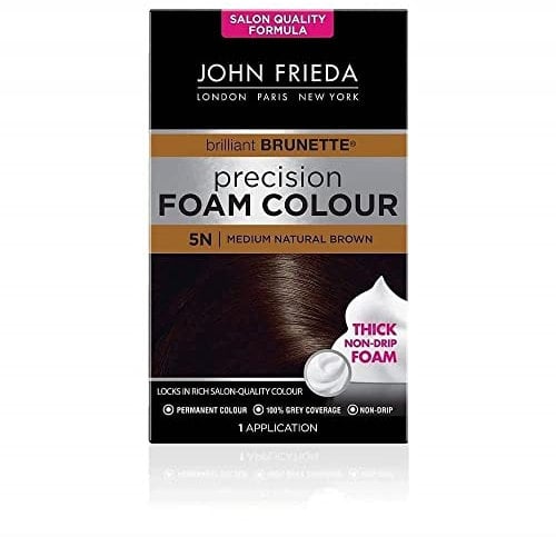 John Frieda Precision Foam Color Permanente Haarfarbe Nummer 5N Mittelbraun