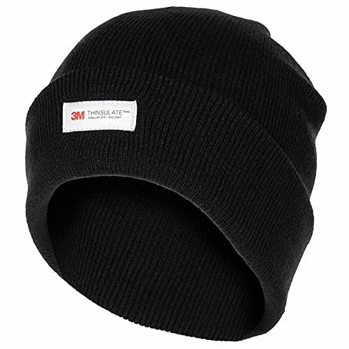 MFH Kurze Rollmütze Thinsulate gestrickt gefüttert Strickmütze Wintermütze Mütze (Schwarz)