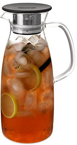 FORLIFE Mist Glass Ice Tea Jug, 50-Ounce, Black by FORLIFE