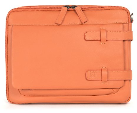 Tucano Umhängetasche aus echtem Leder für iPad und Tablet Orange